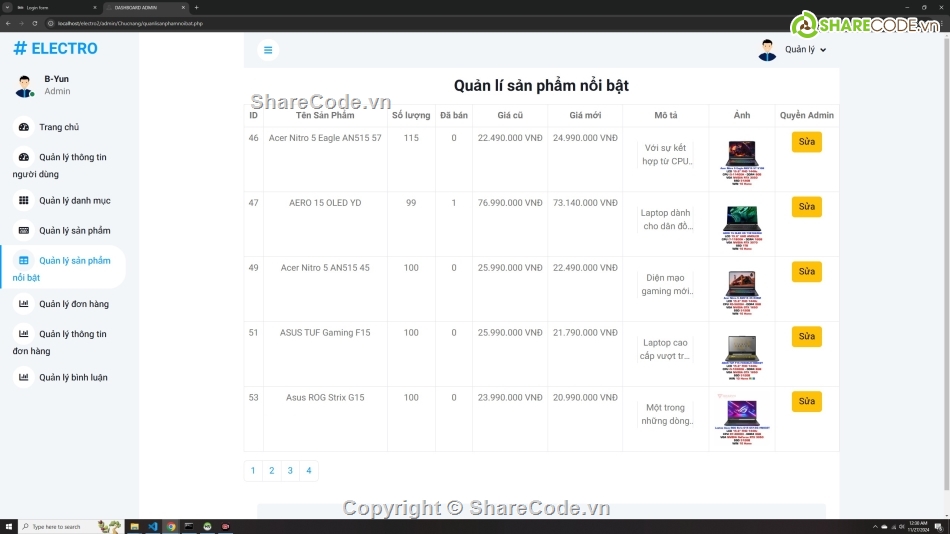 web php,sharecode php bán laptop,website php bán linh kiện máy tính,web code php bán hàng